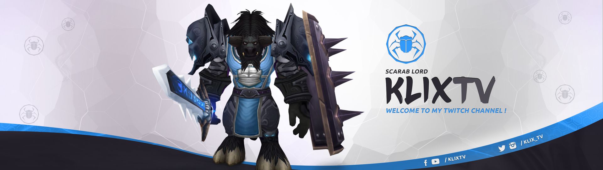 Twitch banner created for KlixTV with his WoW character (2017)
