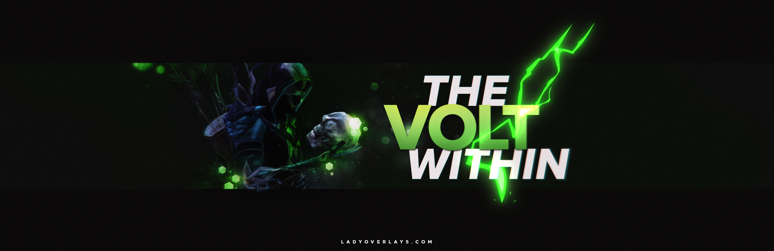 Youtube banner created for TheVoltWithin with his character (2019)